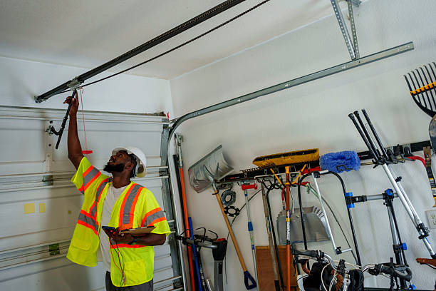 Professional Garage Door Panel Replacement technician working in McSwain, CA